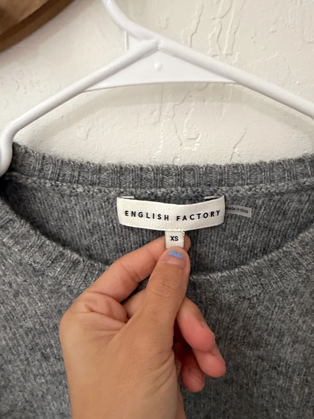 English Factory Tie Back Twofer Sweater Gray Open Back XS